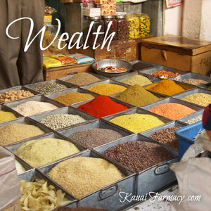 Wealth. Display of food and spice in India