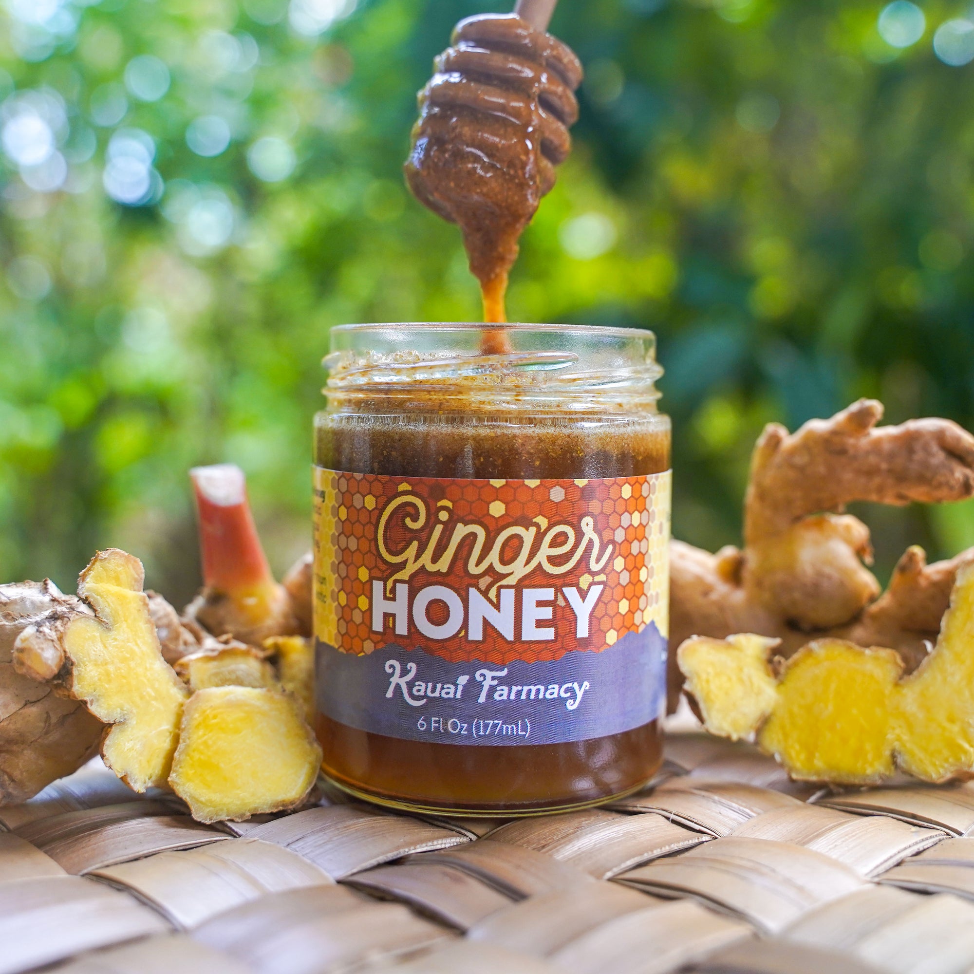 Ginger Honey - Raw Honey, Ginger root, spicey, sweet, medicinal