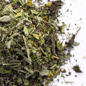 Kauai Farmacy tranquility organic herbal tea blend detail loose leaf  with lilikoi flower sleep tea