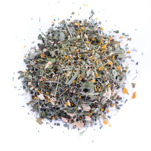 Kauai farmacy wellness organic herbal tea blend loose leaf detail tulsi noni 